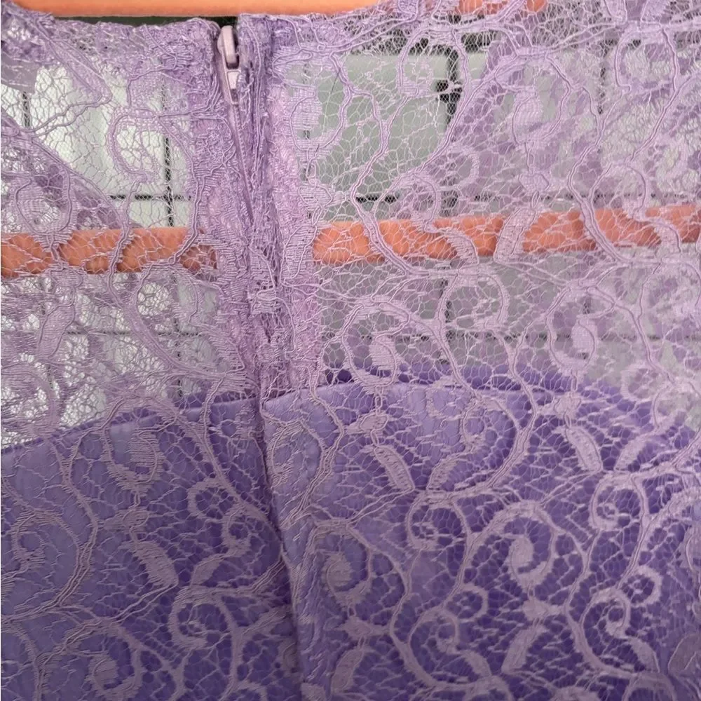Formal Lavender Lace & Tulle Long Sleeved Gown NWOT size 170 (14/16)